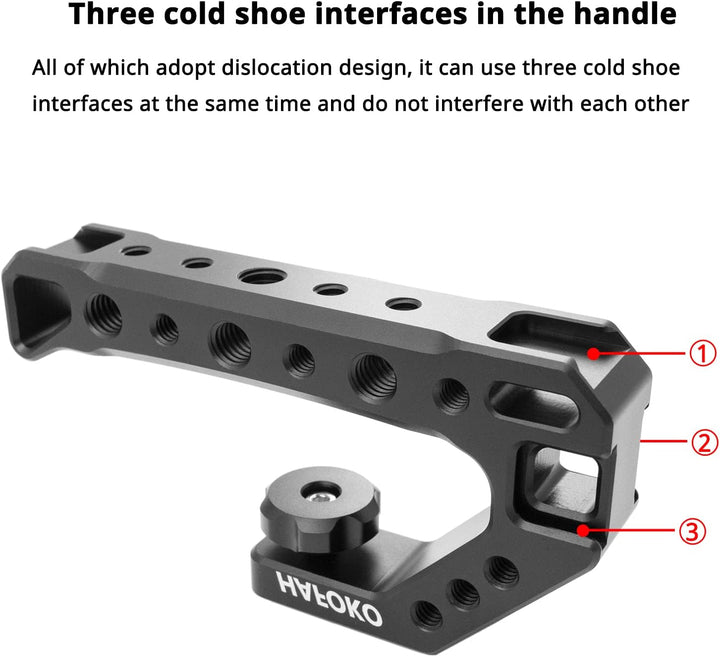 WEWOGA R005 Top Camera Hot Shoe Grip Top Universal Video Stabilisator mit 3 Cold Shoes 1/4 "3/8" Kom
