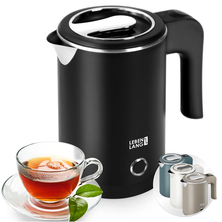 LEBENLANG Reise Wasserkocher Edelstahl Klein 0 5 Liter & BPA-Frei - Reisewasserkocher 600W Energiesp