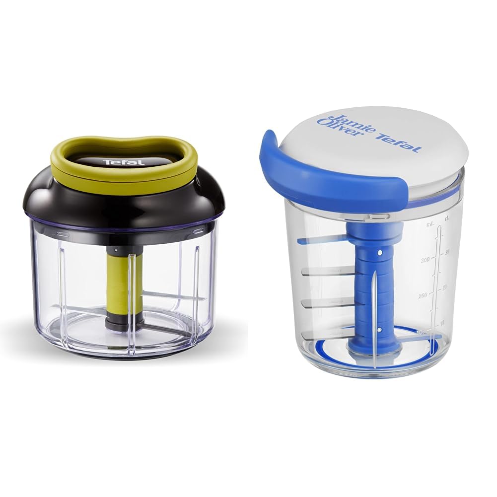 Jamie Oliver by Tefal K1644344 Chop & Shaker | Fassungsvermögen: 450 ml | weiss/blau & K13204 Ingeni