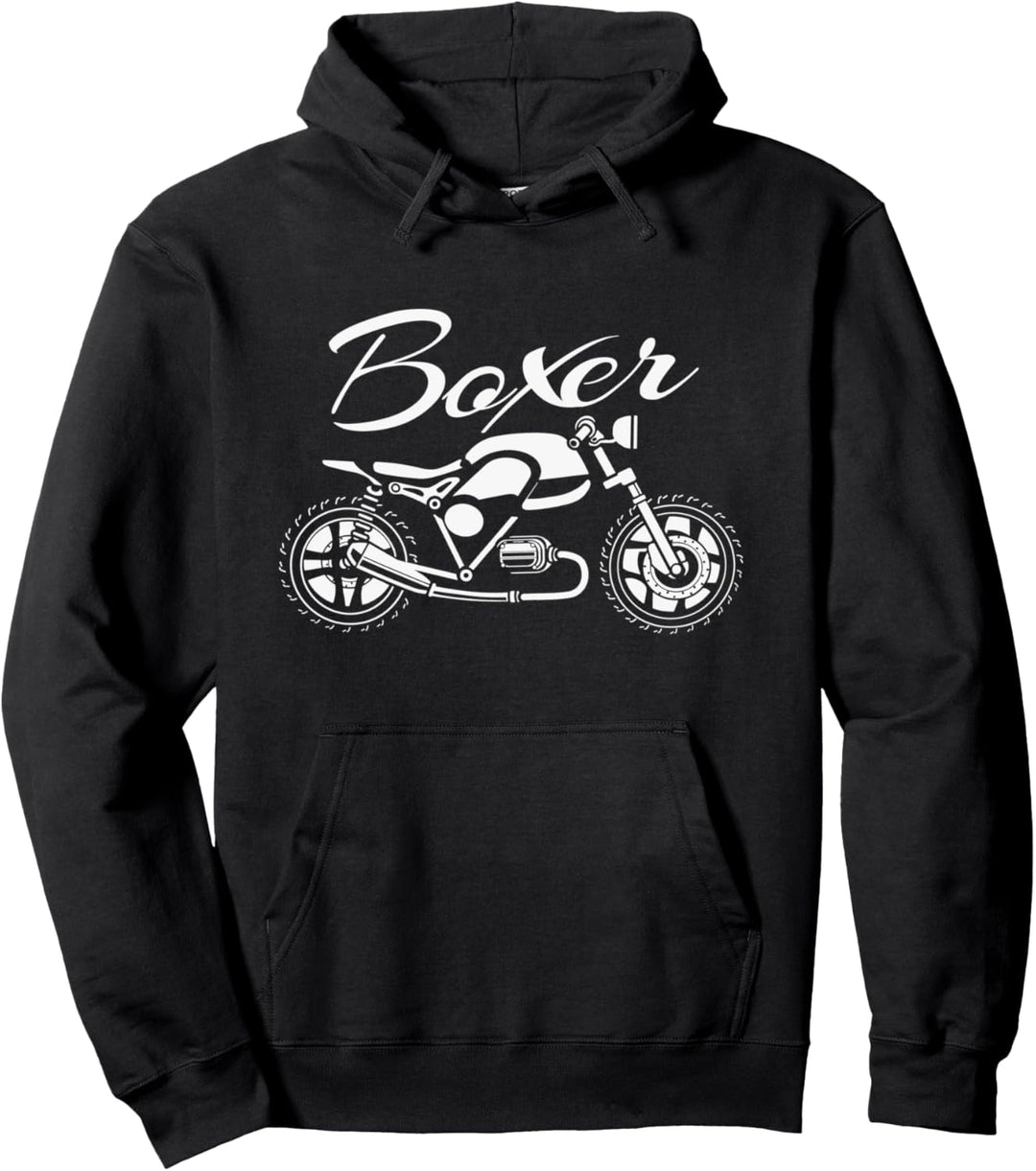 Boxer Motorrad Biker Kuhtreiber Cafe Racer Mopped Pullover Hoodie