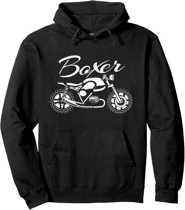 Boxer Motorrad Biker Kuhtreiber Cafe Racer Mopped Pullover Hoodie