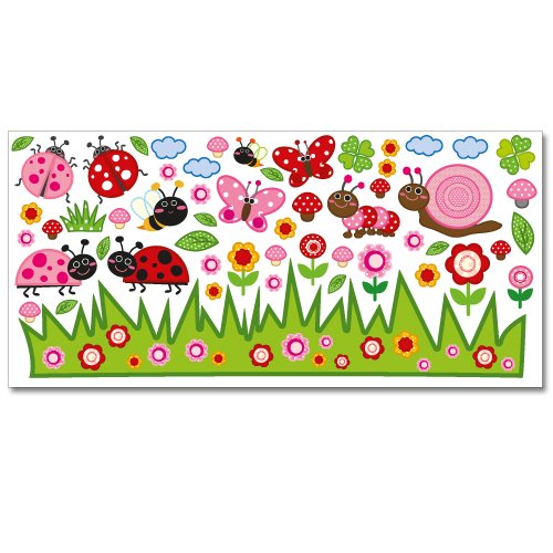 Wandkings Krabbelwelt Wandsticker XL Set, 55 Aufkleber, Gesamtfläche 130 x 70 cm