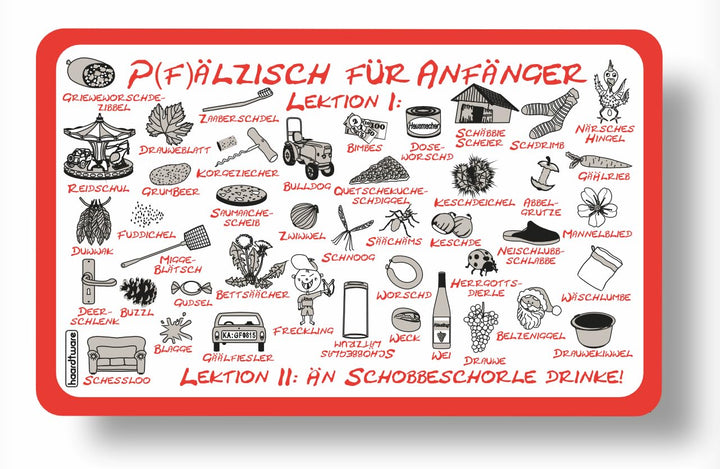 Frühstücksbrettchen "Pfälzisch für Anfänger I-II"