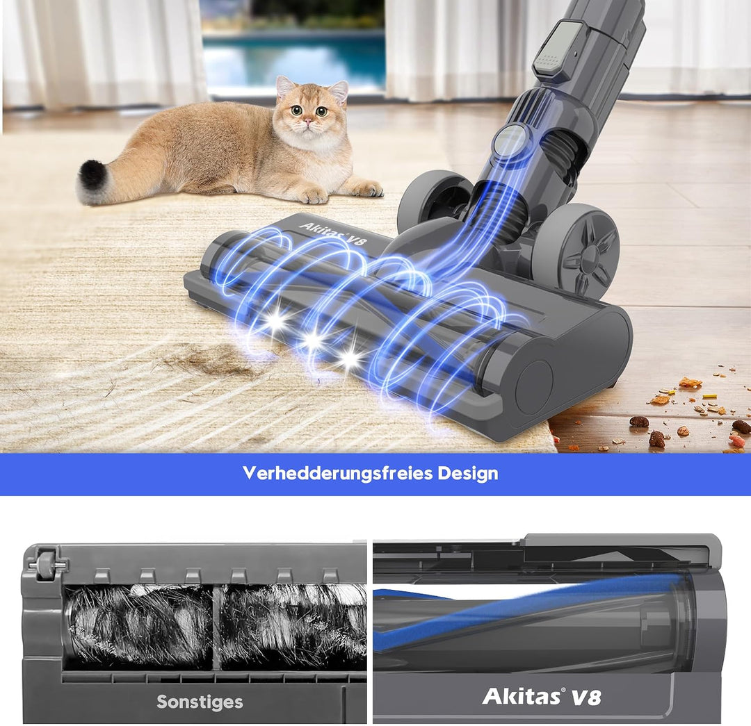 Akitas V8 22,2V 150W 3-in-1 Staubsauger Kabellos Akku Stielstaubsauger Handstaubsauger leicht, kompa