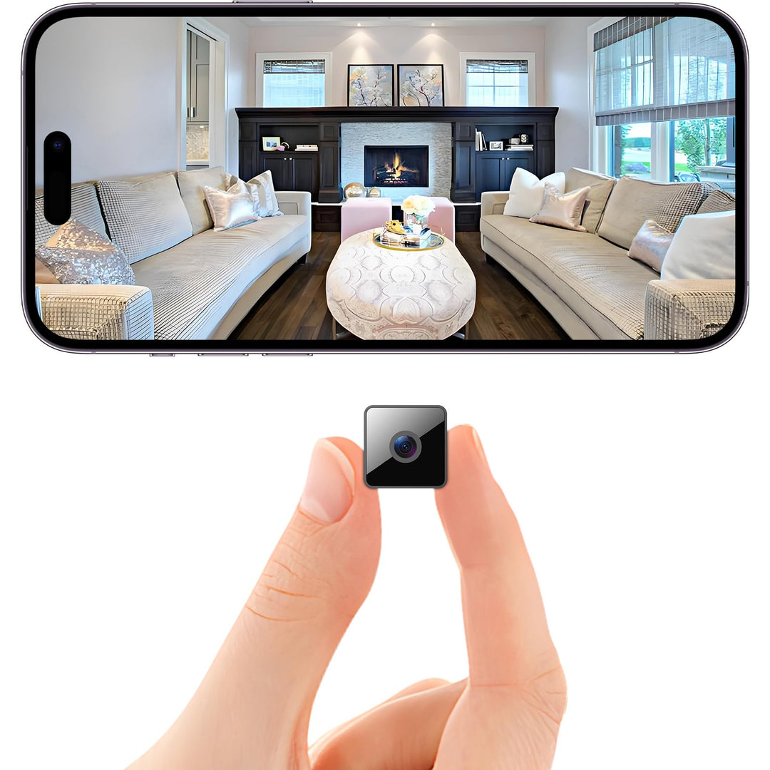 Mini Kamera, 2,4/5GHz WLAN-Überwachungskamera Innen, Bewegungsmelder,Nachtsicht SD/Cloud-Speicher/La