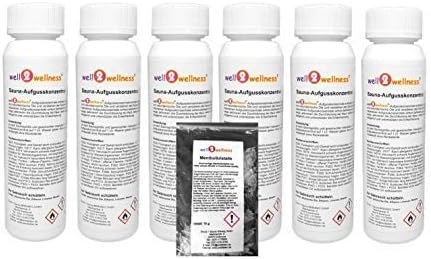 Sauna-Aufguss-Set 'Klassiker' 6 x 125 ml + gratis 10g Mentholkristalle