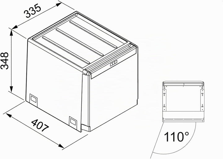 FRANKE Sorter Cube 40 Abfallsorter Abfalleimer Mülleimer Abfallsammler, schwarz, 34,8 x 33,5 x 40,7