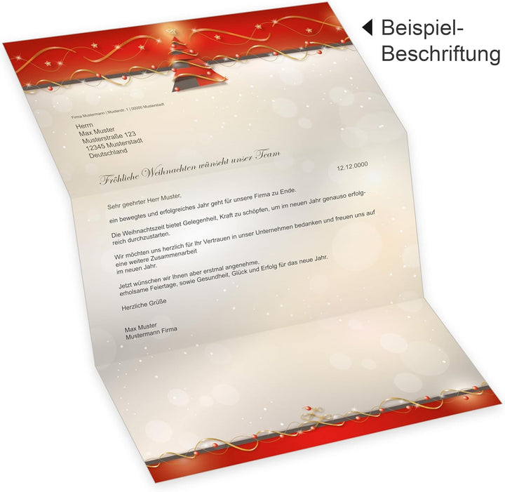 Avantgarde 250 Sets Weihnachtsbriefpapier mit Umschlag ohne Fenster Weihnachtspapier A4 Briefpapier