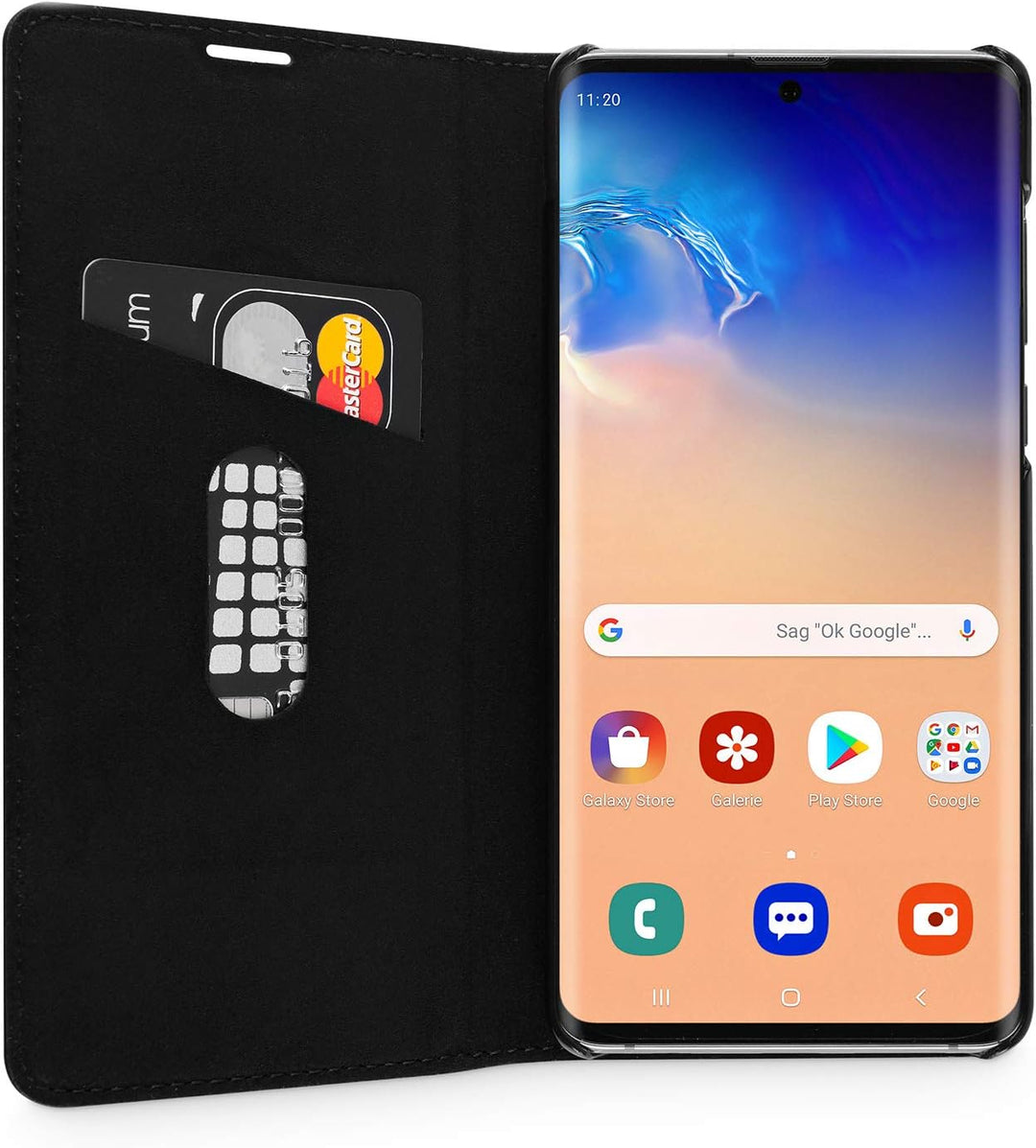 WIIUKA Echt Ledertasche - TRAVEL - Hülle für Samsung Galaxy S20, mit Kartenfach, extra Dünn, Tasche