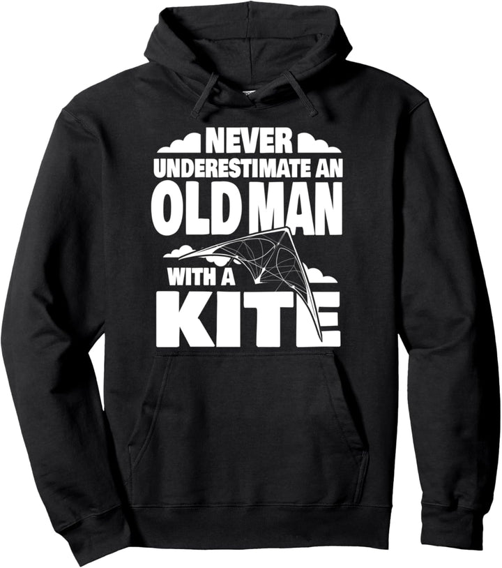 Unterschätze niemals einen alten Mann mit einem Drachenvater Pullover Hoodie