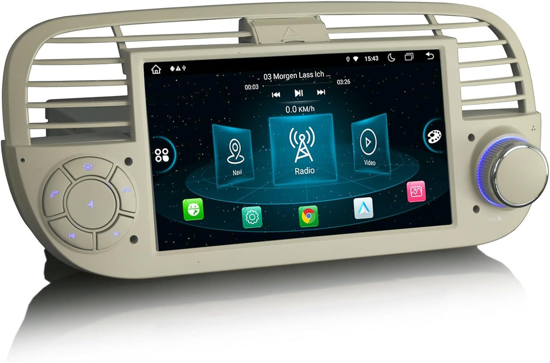 Erisin 7 Zoll 8-Kern 4GB RAM+64GB ROM Android 12 Autoradio mit GPS Navigation für FIAT 500 500C 500S