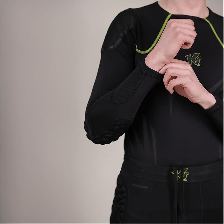 KEEPERsport PowerPadded Longsleeve Underwear Shirt Herren 140 Schwarz/Gelb, 140 Schwarz/Gelb