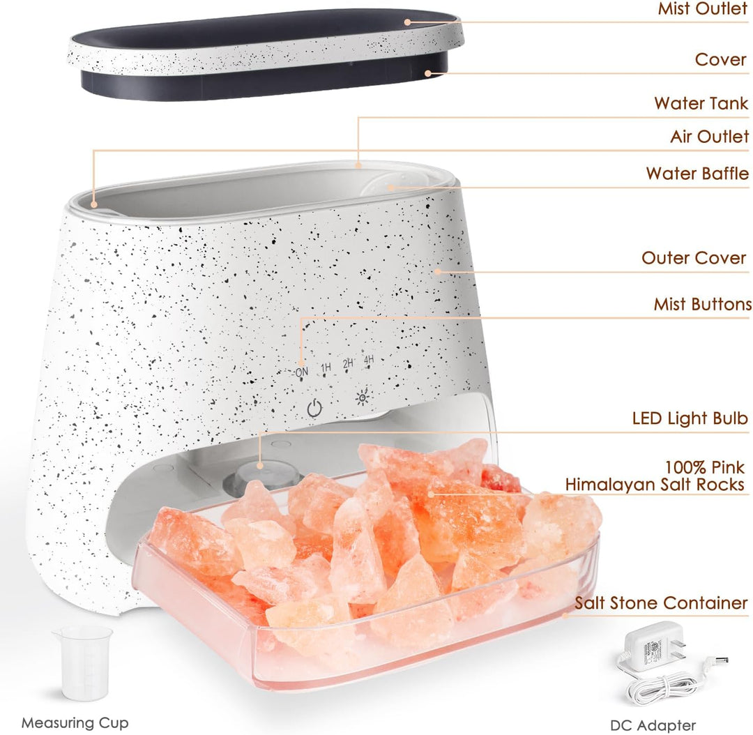 SALKING 2-in-1 Aroma Diffuser & Salt Range Pakistan Leuchte, Flammeneffekt Diffusor für ätherische Ö