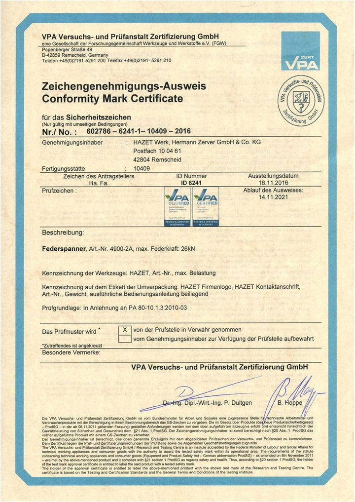 Hazet 4900-2A/5 Sicherheits-Federspanner-Satz
