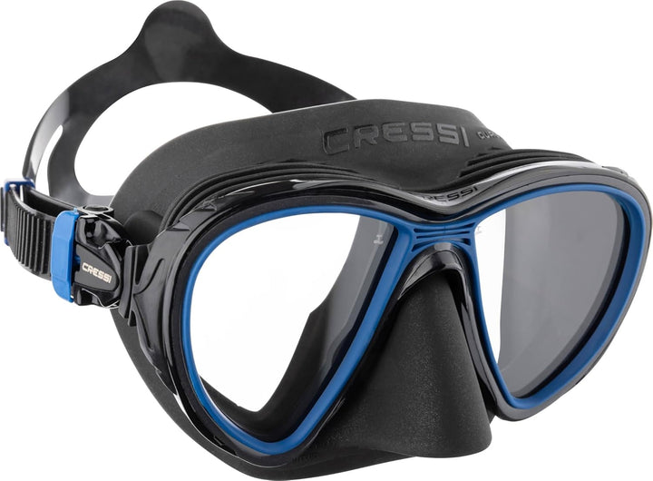 CRESSI Unisex-Adult Quantum + Itaca Ultra Dry Combo Schnorcheln Set Einheitsgrösse Schwarz/Blau, Ein
