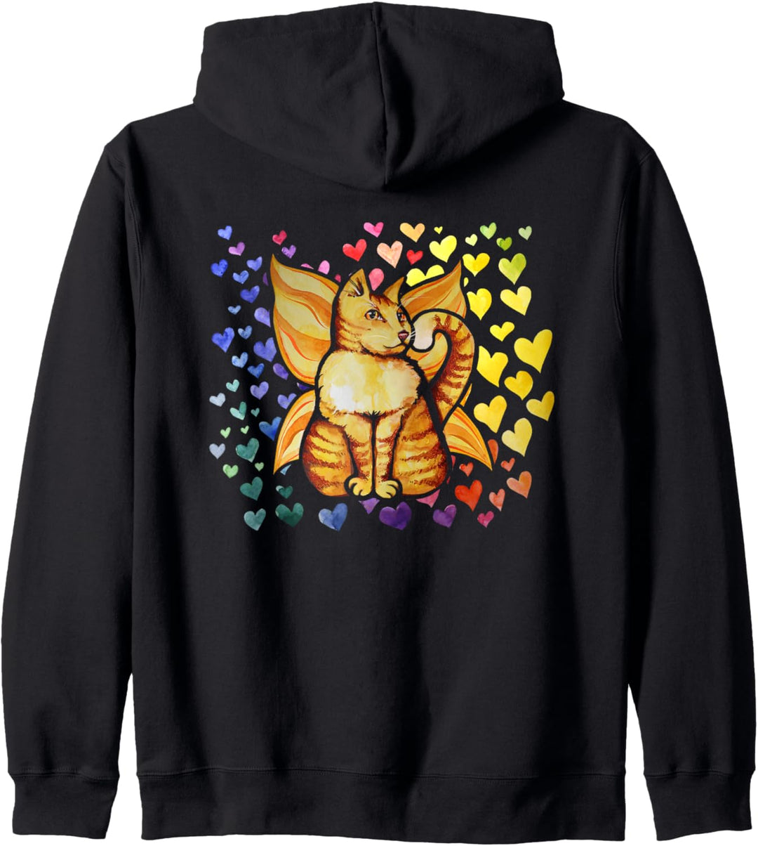Rainbow Cat Fairy cute Regenbogen Liebe Herzen niedlichen Kapuzenjacke