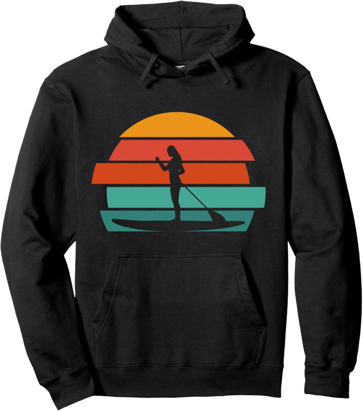Stand Up Paddeln Wassersport Retro SUP Stand Up Paddler Pullover Hoodie
