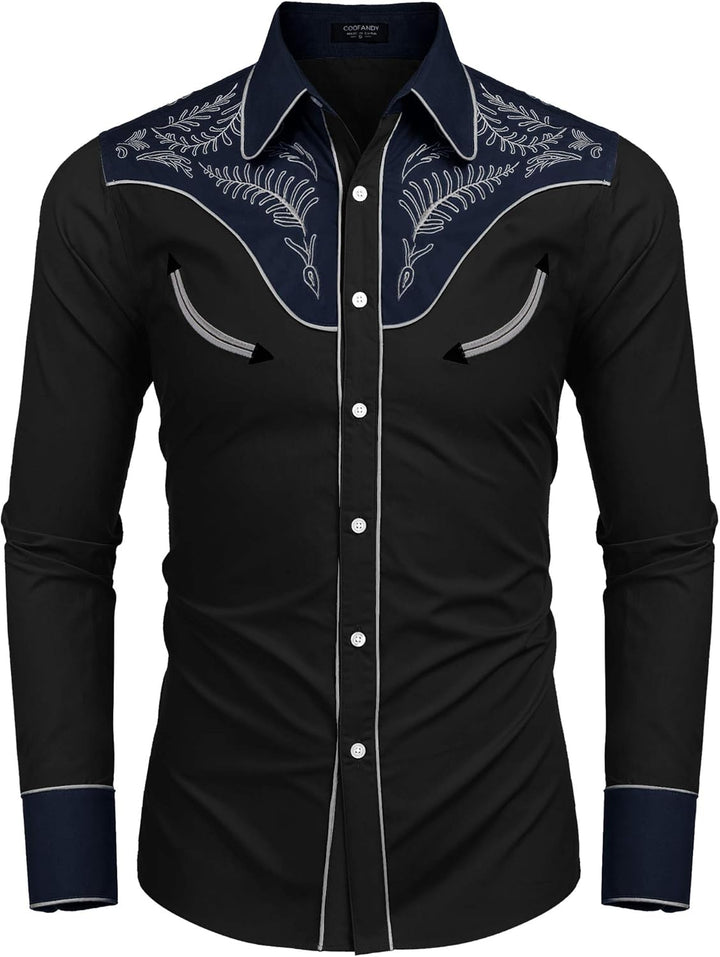 COOFANDY Herren Hemd mit Button-Down-Kragen Gross und kräftig M Baumwolle - Schwarz