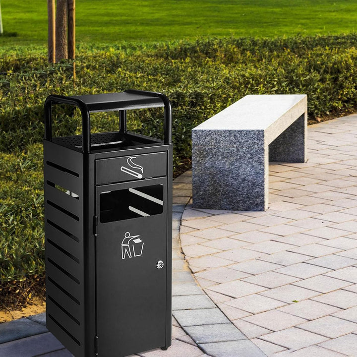 Outdoor-Abfallbehälter,Outdoor Mülleimer, Mülleimer Metall Abnehmbarem Inneneimer, Grosser Mülleimer