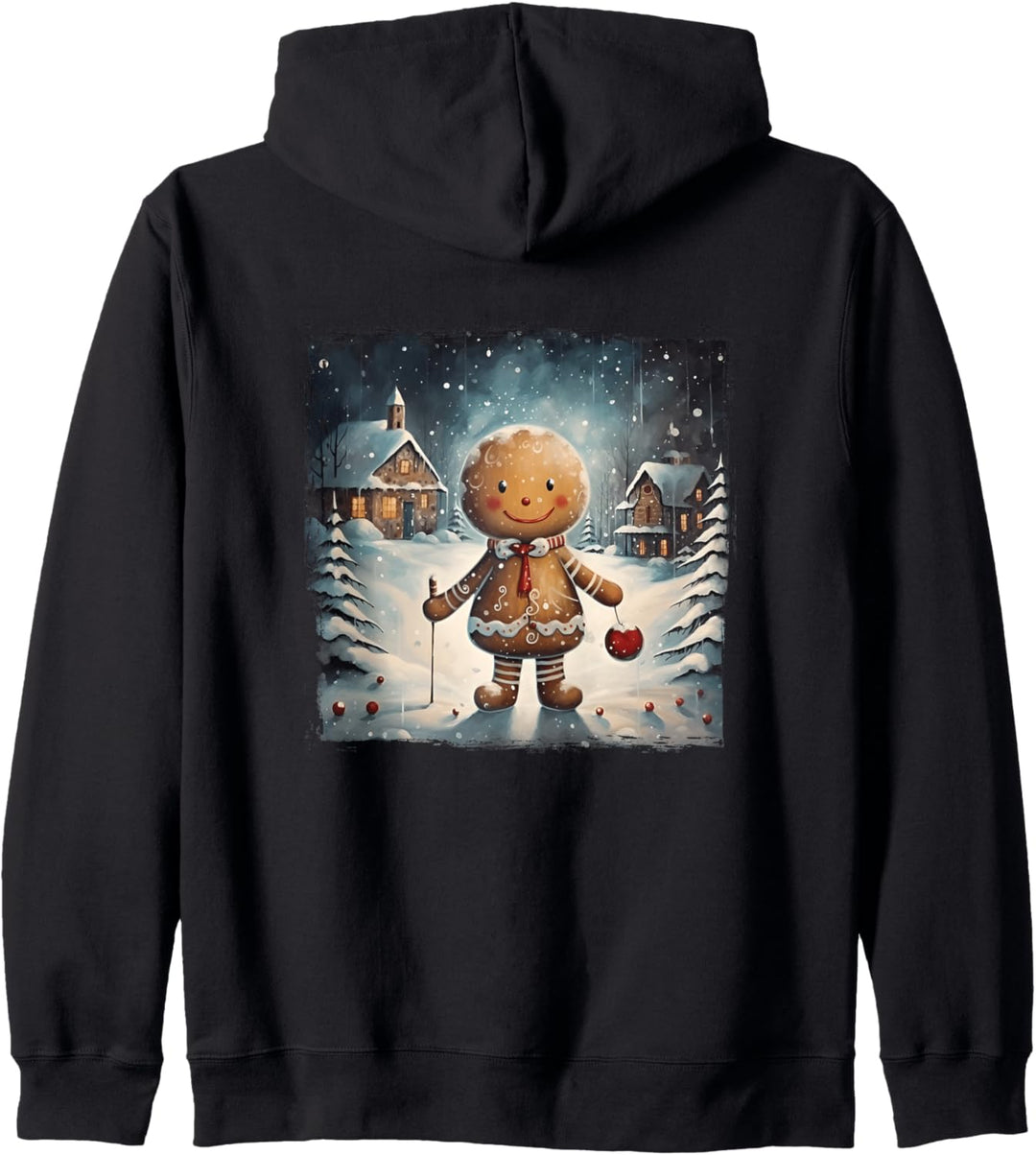 Lebkuchenmann Keks in Weihnachtsszenerie Weihnachten Kapuzenjacke