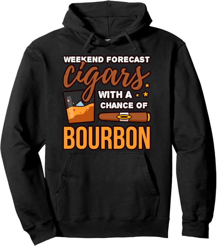 Prognose Fürs Wochenende Zigarre &amp; Whiskey Lustiges Geschenk Pullover Hoodie