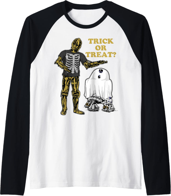 Star Wars R2-D2 & C-2PO Trick Or Treat Ghost Raglan