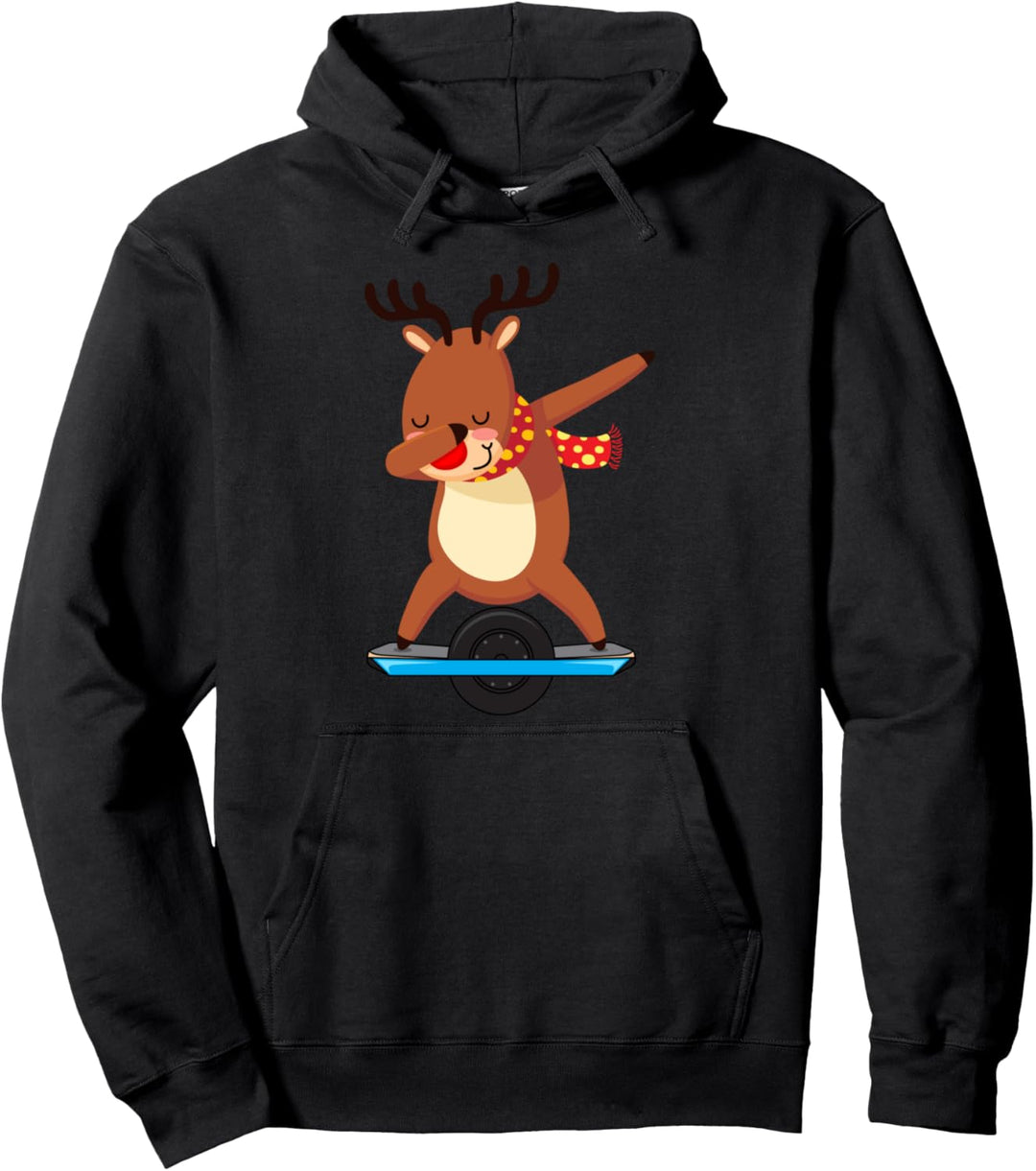 Schwimmendes elektrisches Skateboard des Weihnachtshirsches Pullover Hoodie