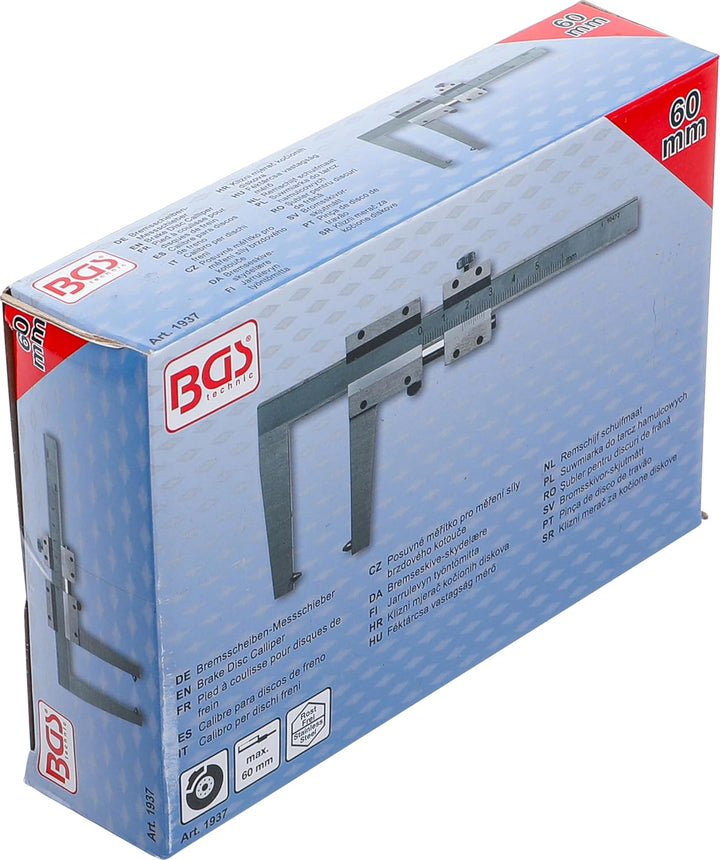 BGS 1937 | Bremsscheiben-Messschieber | 60 mm | inkl. Kunststoff-Kassette, Bremsscheiben-Messschiebe