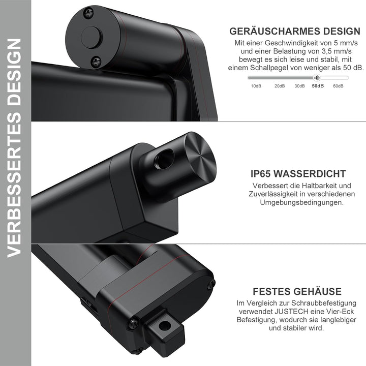 Justech 3000N 200mm Hub max Linearantrieb Linearmotor Verstellantrieb Toröffner Linear Actuator Moto