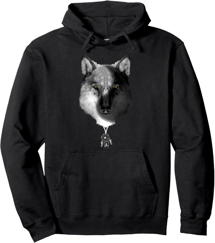 Wolf Yin und Yang mit Traumfänger Pullover Hoodie