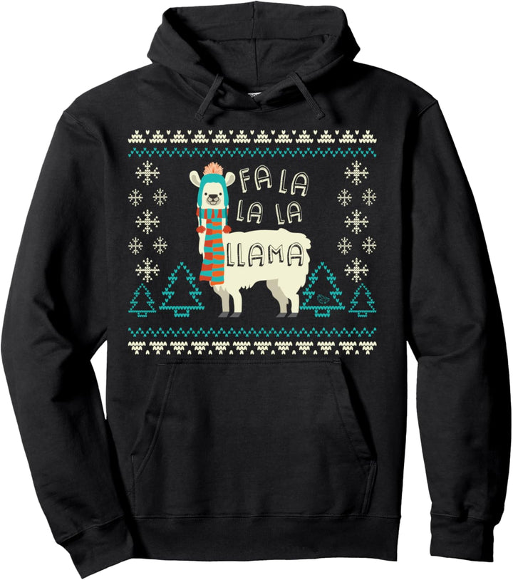Falalala Lama Lustiges Geschenk im Weihnachtspullover-Stil Pullover Hoodie
