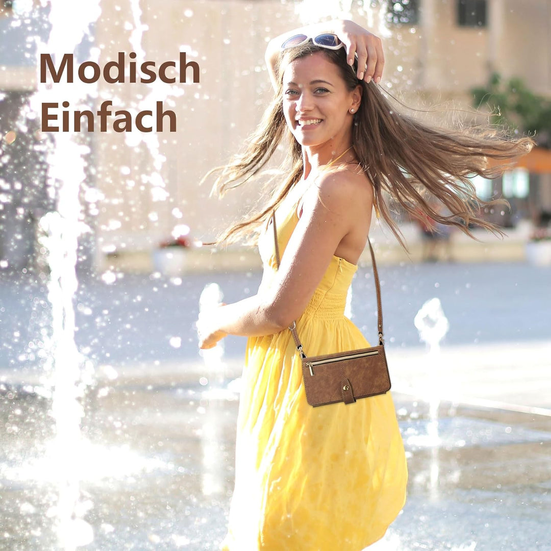 ZCDAYE iPhone 16 Pro Hülle mit Band, Leder iPhone 16 Pro Handykette Handyhülle Handytasche mit Korde