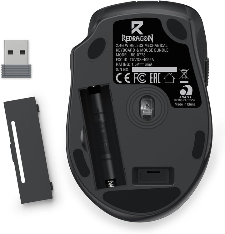 Redragon BS8773 Kabelloses Gaming-Tastaturen & -Mäuse Combos, 78 Tasten, 2,4 GHz, mechanische Tastat