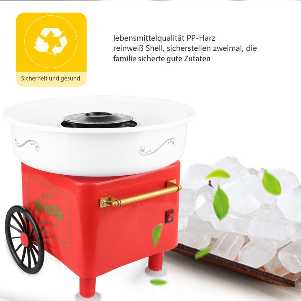 Zuckerwattemaschine, Zuckerwatte für Kinder, Zuckerwatte Maschine mit Stäbchen und Messlöffel, Cotto