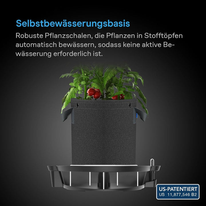 AC Infinity Selbstbewässernder Stoff-Topfboden, 4er-Pack Auto-Bewässerungssystem mit Reservoir-Messg