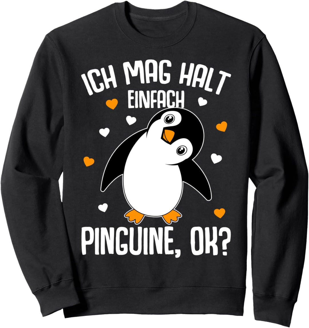 Ich mag halt Pinguine Kinder Damen Herren Penguin Sweatshirt