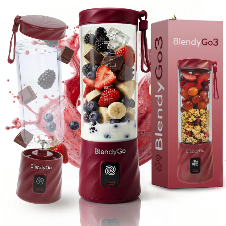 BlendyGo 3 Tragbarer Mixer, Blender, Mini Standmixer, 550 ml, Smoothie maker, Mixer smoothie maker t