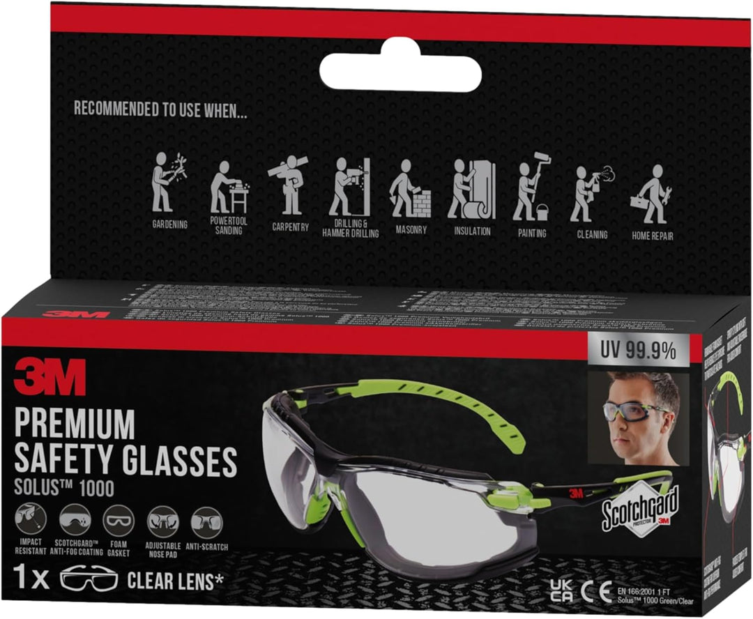 3M Solus Schutzbrille mit Antibeschlag-Beschichtung S1GGC1 Fuel X2, Mehrfarbig Single, Single