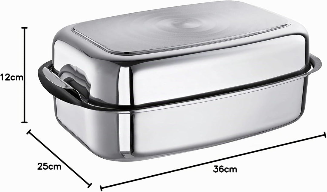 Schulte-Ufer 67061-36 Allzweck-Bräter Easy, 36 x 25 cm, 6,00 l, Edelstahl, 36 cm