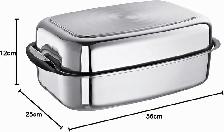 Schulte-Ufer 67061-36 Allzweck-Bräter Easy, 36 x 25 cm, 6,00 l, Edelstahl, 36 cm