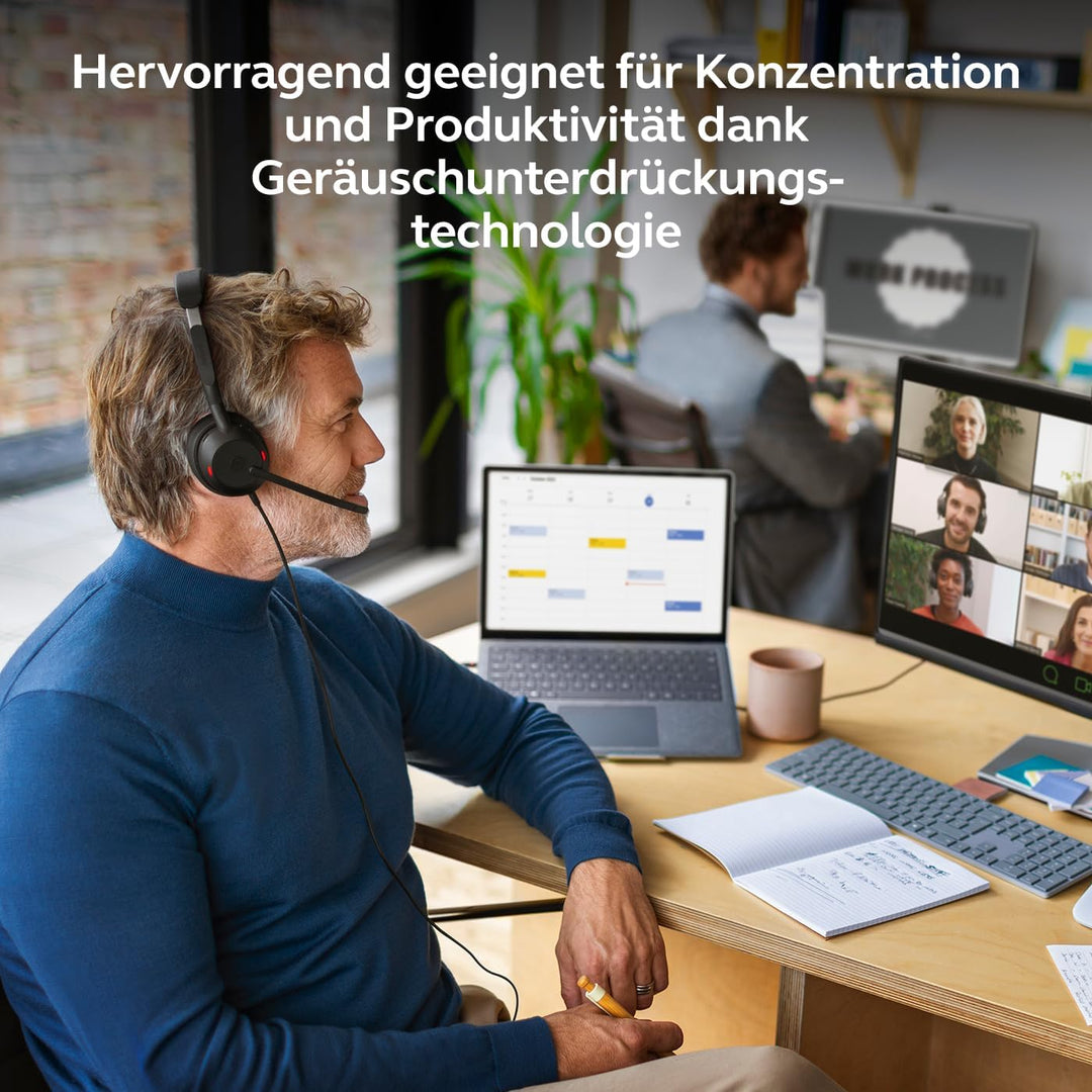 Jabra Evolve2 50 - USB-A/USB-C - schnurgebundenes Mono Headset Zertifiziert für UC-Plattformen Mono