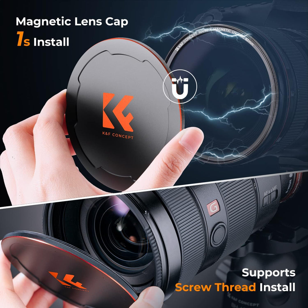 K&F Concept X-Serie 49MM Magnetischer MCUV Filter mit Objektivdeckel Schutzfilter Ultraviolett-Filte