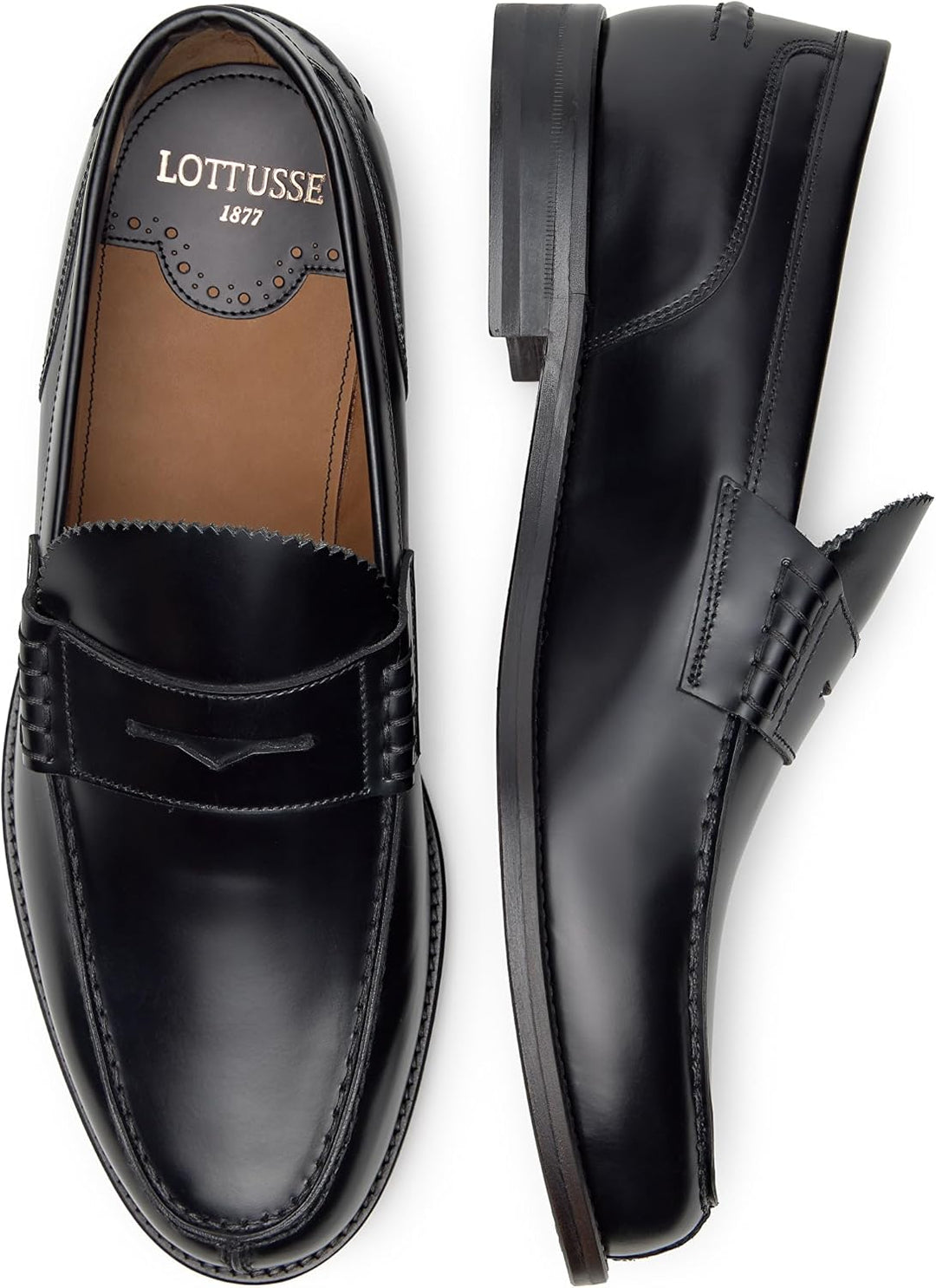Bootsschuh Aus Seidenmattem Kalbsleder In Braun 43 EU Schwarz, 43 EU Schwarz