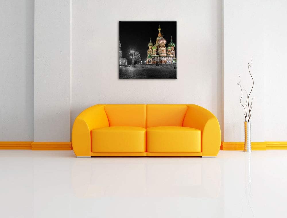 Pixxprint Basilius Kathedrale in Moskau als Leinwandbild/Grösse: 70x70 cm/Wandbild/Kunstdruck/fertig