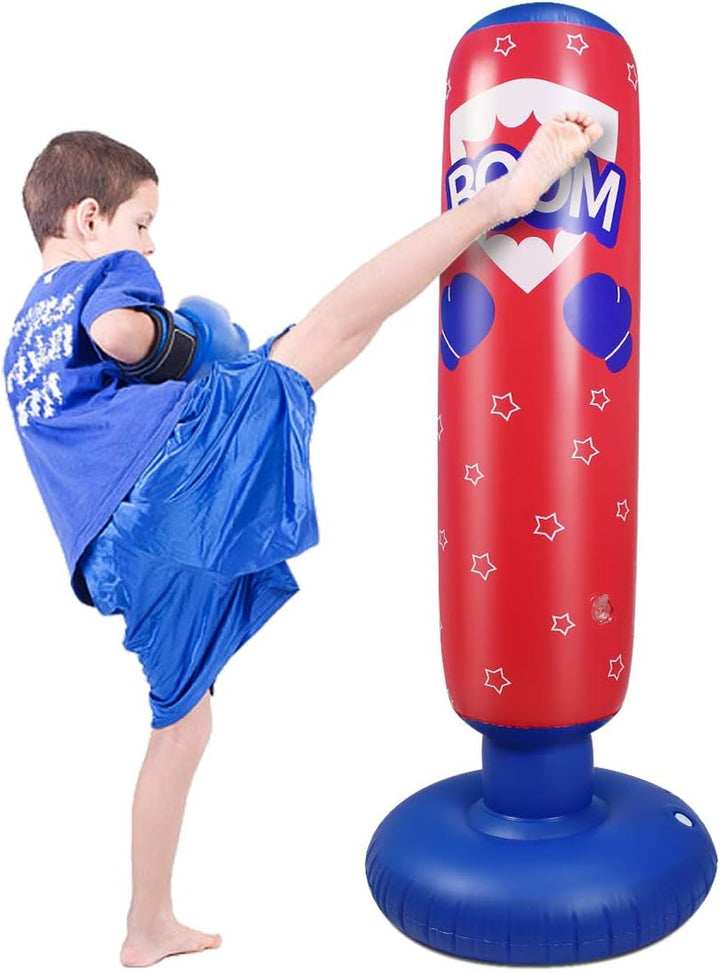 Schwerer Boxsack für Kinder Boxsack Standing Kickboxing Bag mit Stand Boxing Dummy aufblasbare Cool