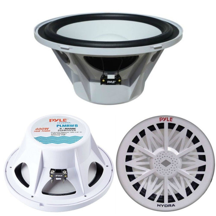 PYLE PLMRW8 Meer SUBWOOFER Wasser RESISTENT 8" 20,00 cm 200 MM Weiss FUR Boot FLOS ODER SWIMMINGPOOL