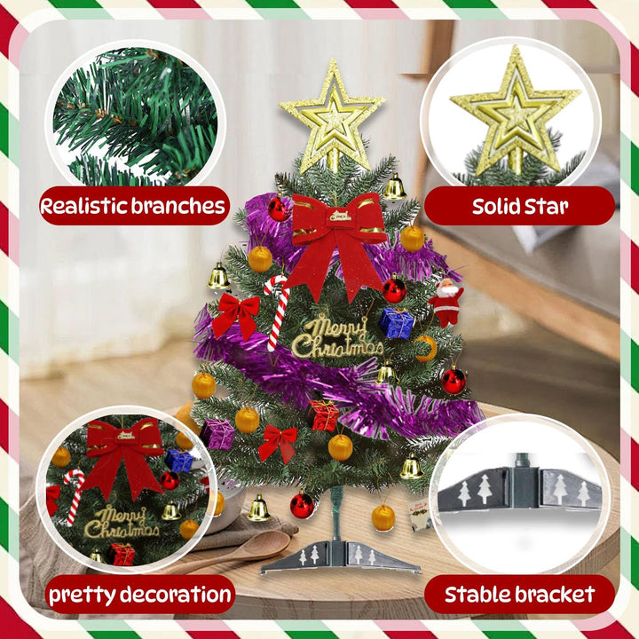 Mini Weihnachtsbaum 60cm, Künstlicher Weihnachtsbaum klein, Mini Weihnachtsbaum mit Weihnachtskugel