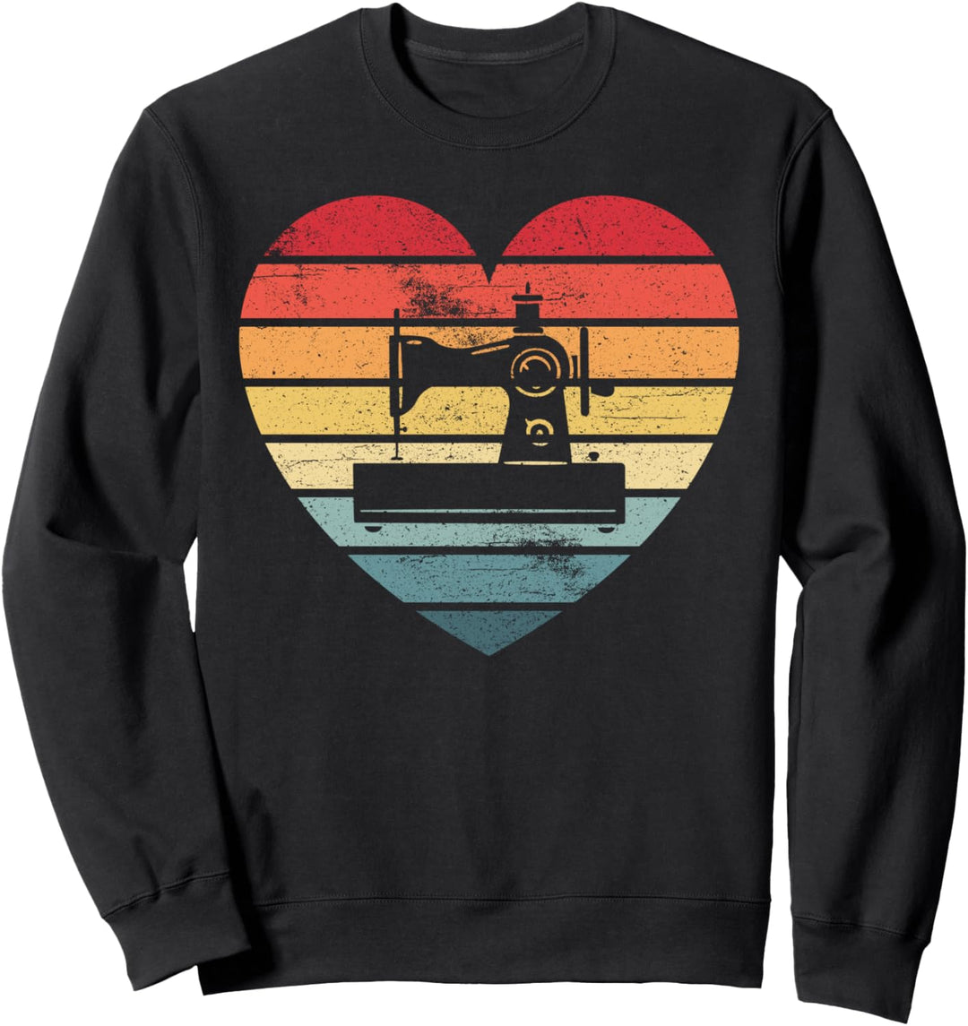 Nähmaschine Näherin Stricken Hobby Retro Handarbeit Sweatshirt