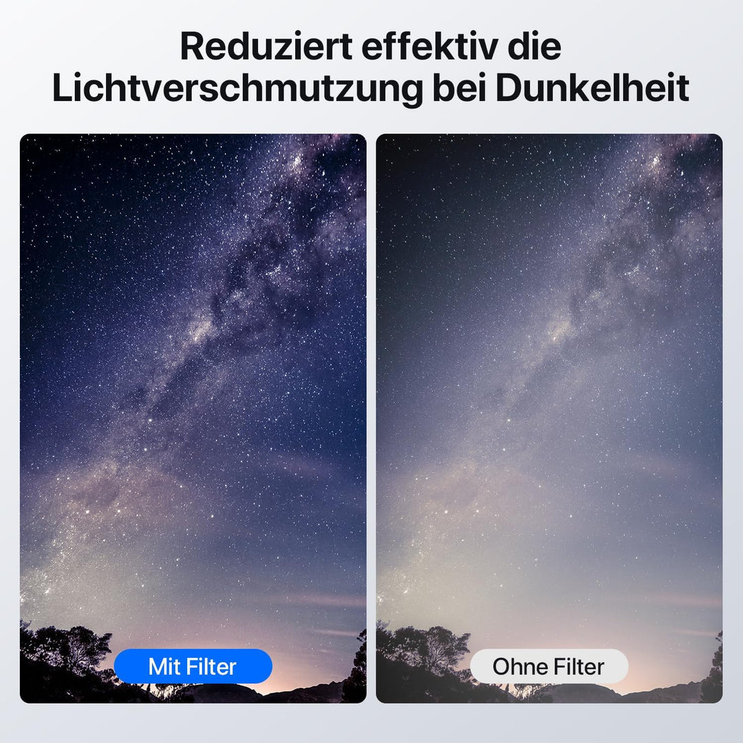 Rollei Astroklar Nachtlicht Light Pollution Filter – 52mm Rundfilter Stadtlicht-Filter geeignet für