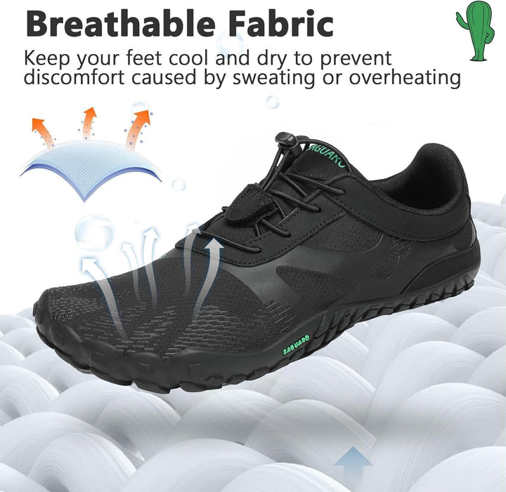 SAGUARO Unisex Barfussschuhe Leicht rutschfest Traillaufschuhe für Outdoor &amp; Indoor 36 EU Dunkles Sc